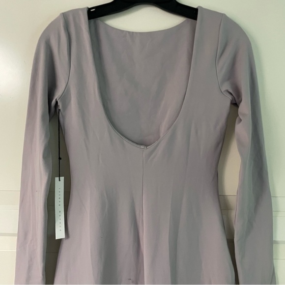 NEW Susana Monaco rianne dove gray long sleeve scoop back dress nwt 15930 - Picture 4 of 10